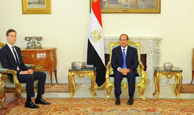 السيسي لكوشنر: ندعم جهود السلام وفق حل الدولتين