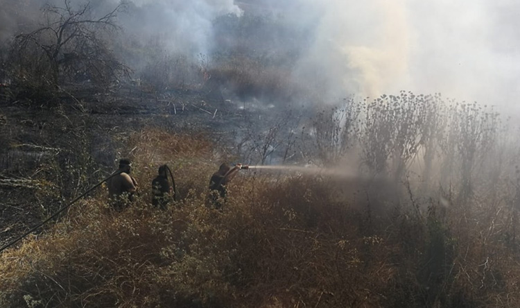 بالصور: إخماد حريق في بين بنت جبيل