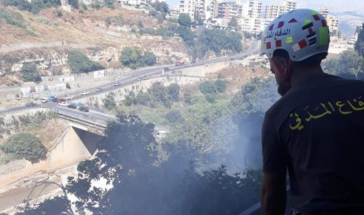 بالصور: حريق قصب ونفايات في القبة