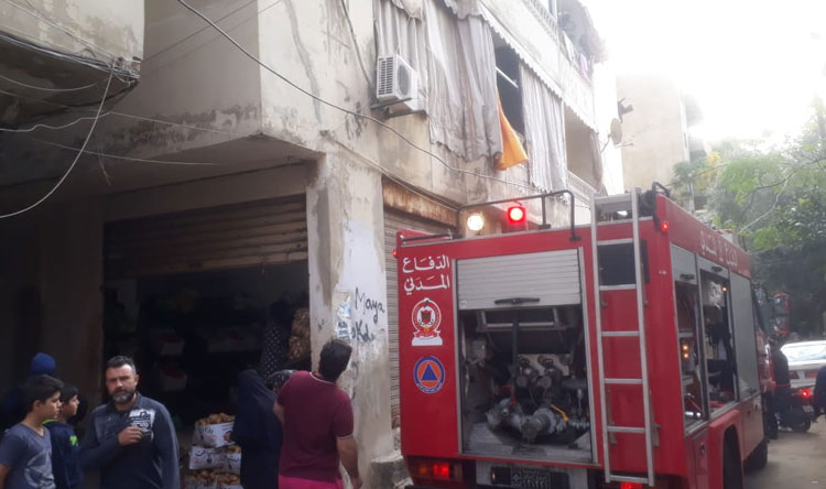 حريق داخل شقة سنية في الضاحية 