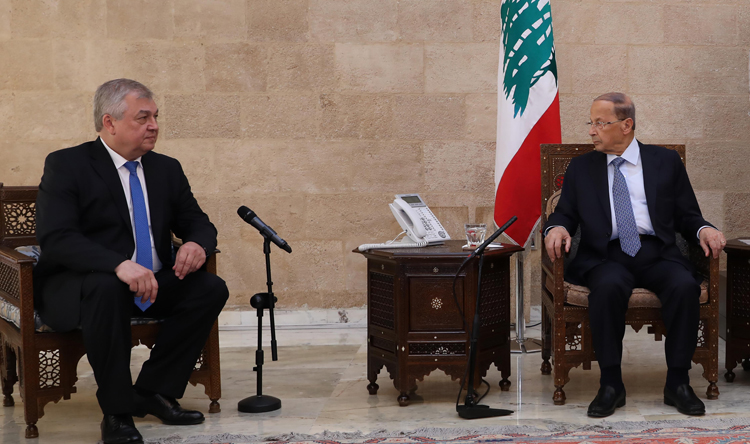 عون إستقبل الموفد الخاص للرئيس الروسي بحضور بري والحريري
