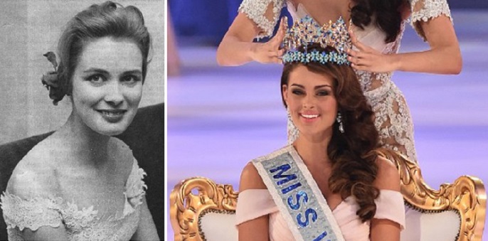 ملكة 2014 الجنوب افريقية رولين ستراوس، والفائزة في 1951 بأول مسابقة، كيرستن هاكانسون