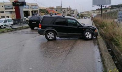 حادث سير إثر تسرب للمازوت على طريق المصيلح